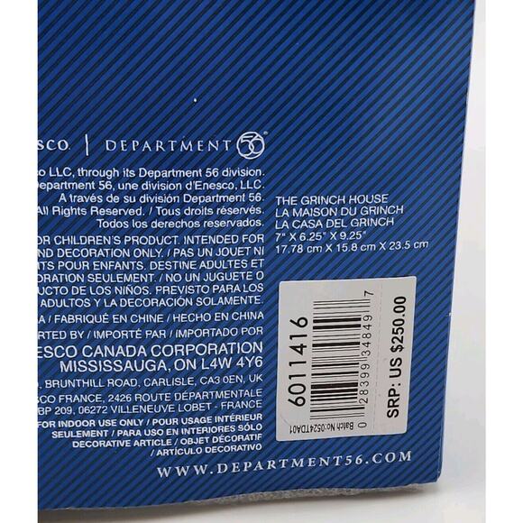 Dept 56 THE GRINCH HOUSE Snow Village Christmas Lane 6011416 Brand New In Box - Picture 8 of 9